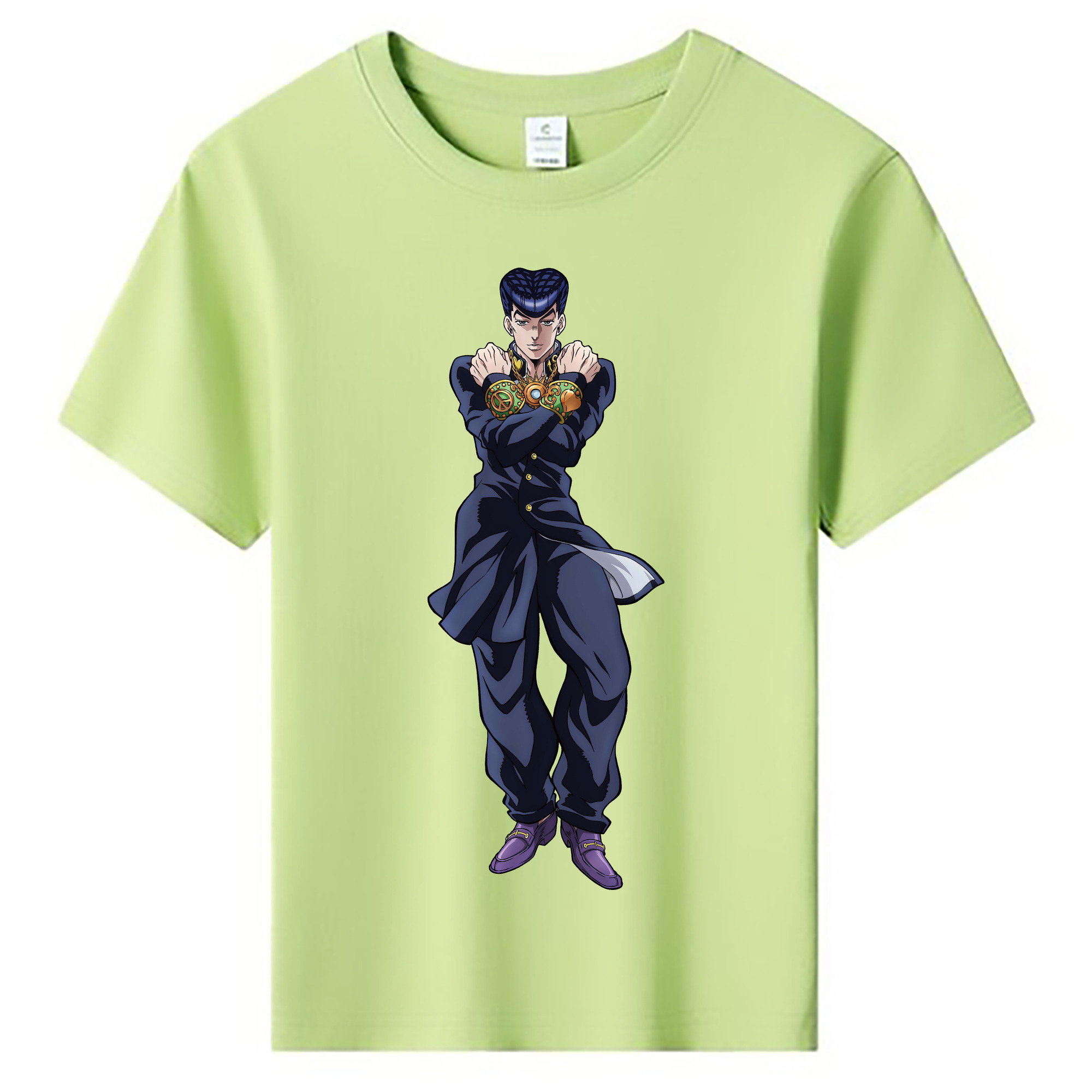 （画像用） ジョジョの奇妙な冒険 ひがしかた じょうすけ JoJo's Bizarre Adventure Higashikata Josuke 綿100％キッズTシャツ（フロントプリント）